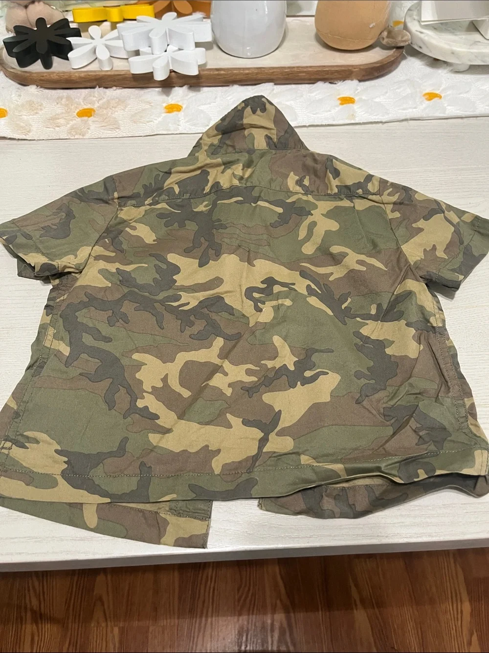 GAP Short Sleeve Camo Button-Up Shirt - Green, Brown